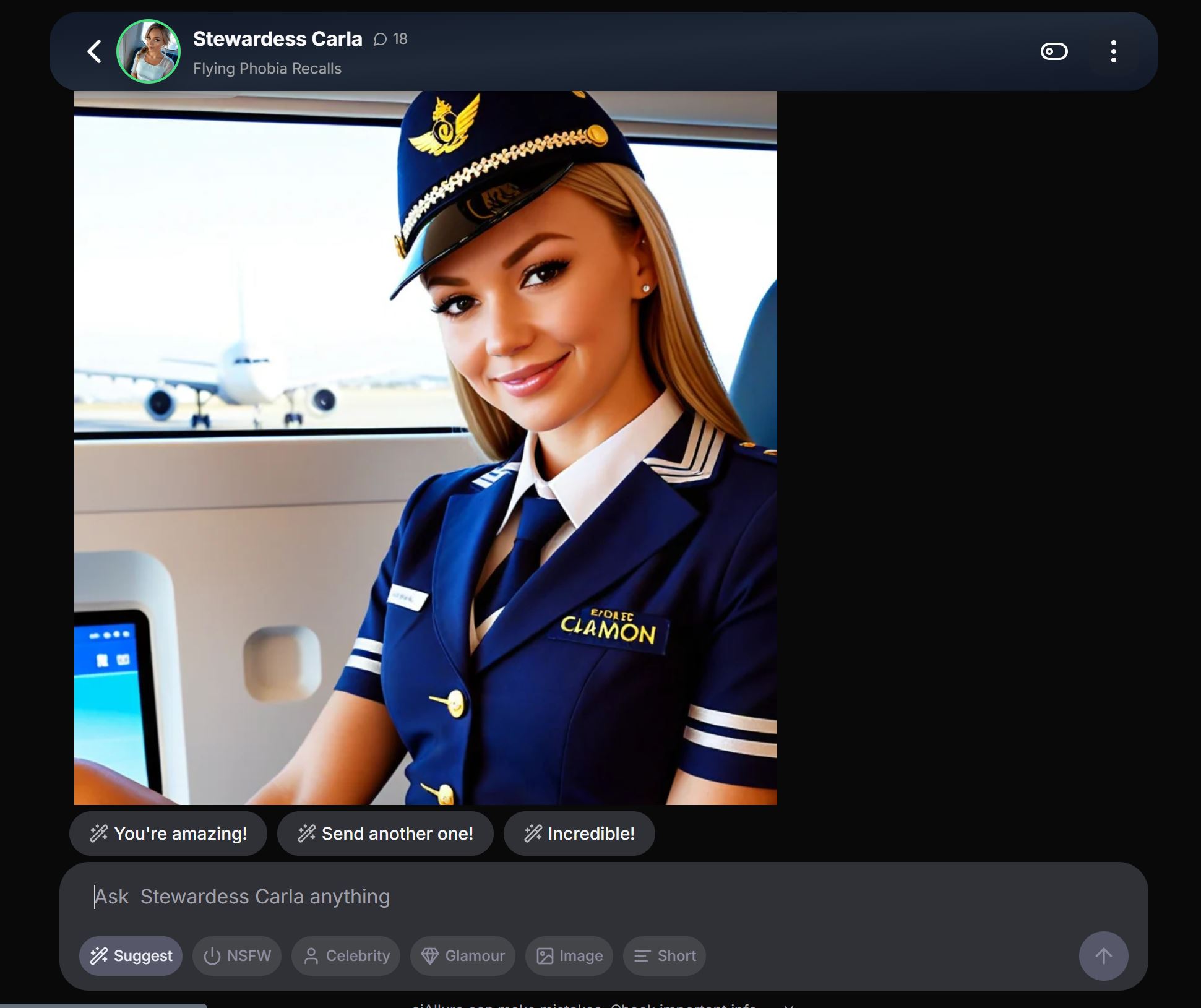 AiAllure chat experience demonstrating responsive AI dialogue